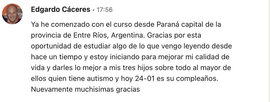 Edgardo desde Parana, Argentina